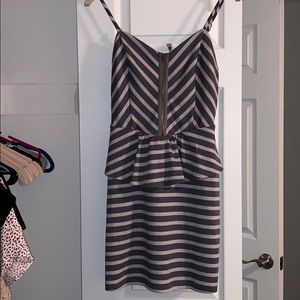 Striped Peplum Mini Dress